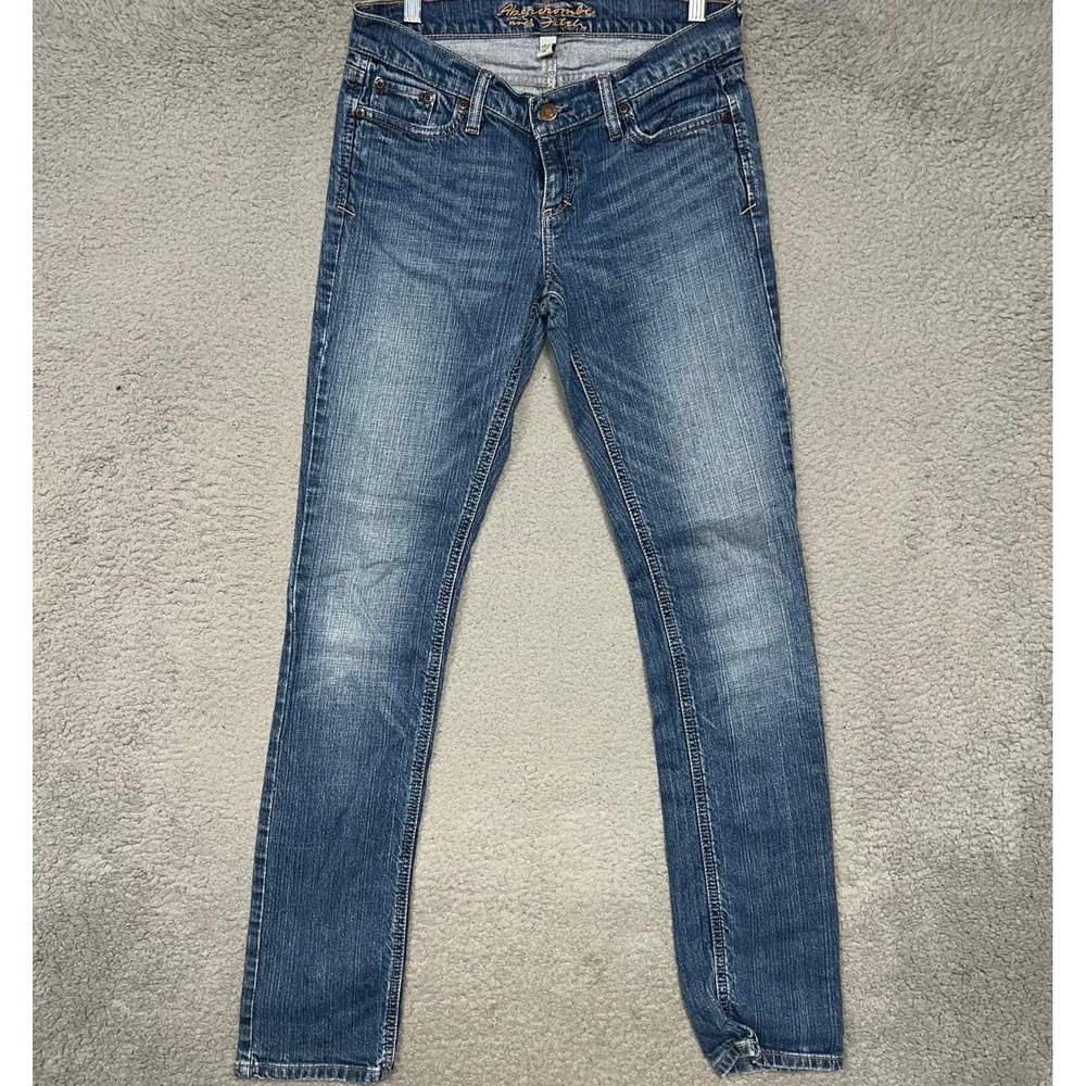 VTG Abercrombie Fitch Erin Jeans Womens 4L (28x32) Blue Denim Skinny Leg Stretch
